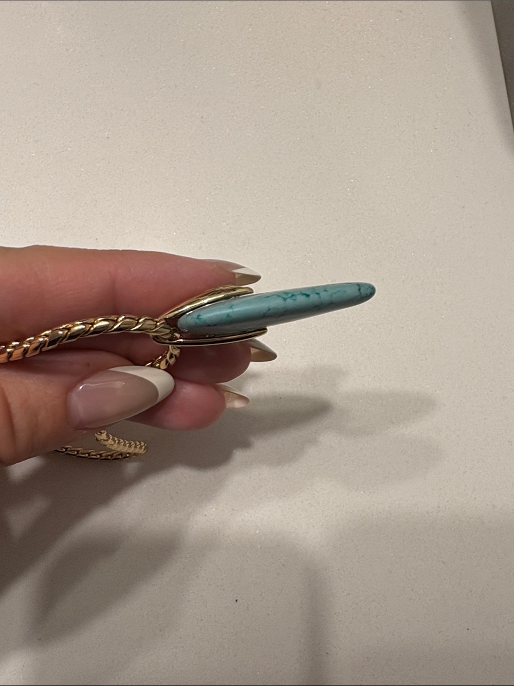Ettika Turquoise Solstice Pendant Choker Necklace in Gold - Picture 6 of 8